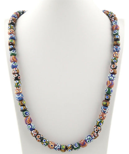 Handmade recycled glass beads necklace ready to wear jewelry Krobo Ghana Africa - Tribalgh