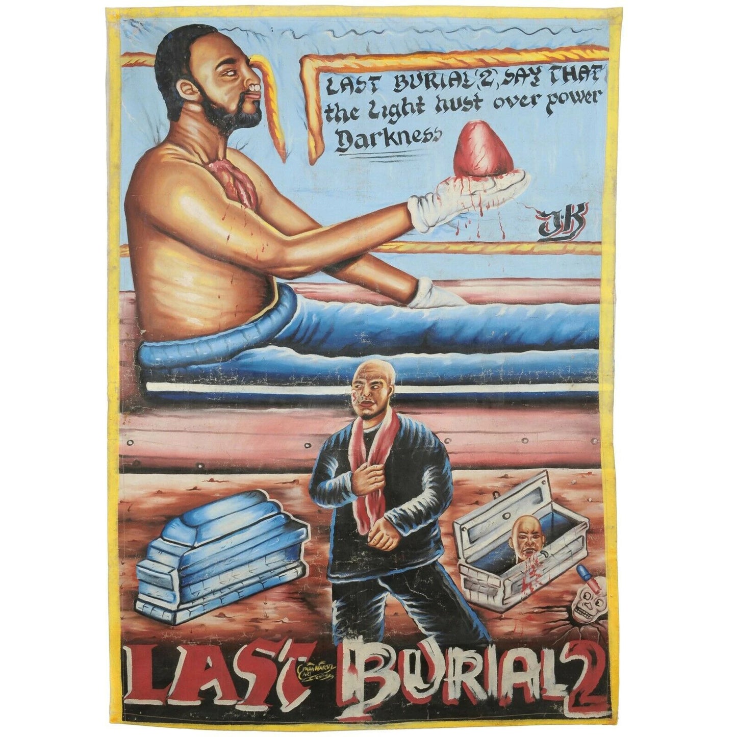 Affiche Cinema Movie Ghana Toile africaine peinte à la main Last Burial 2 - Tribalgh