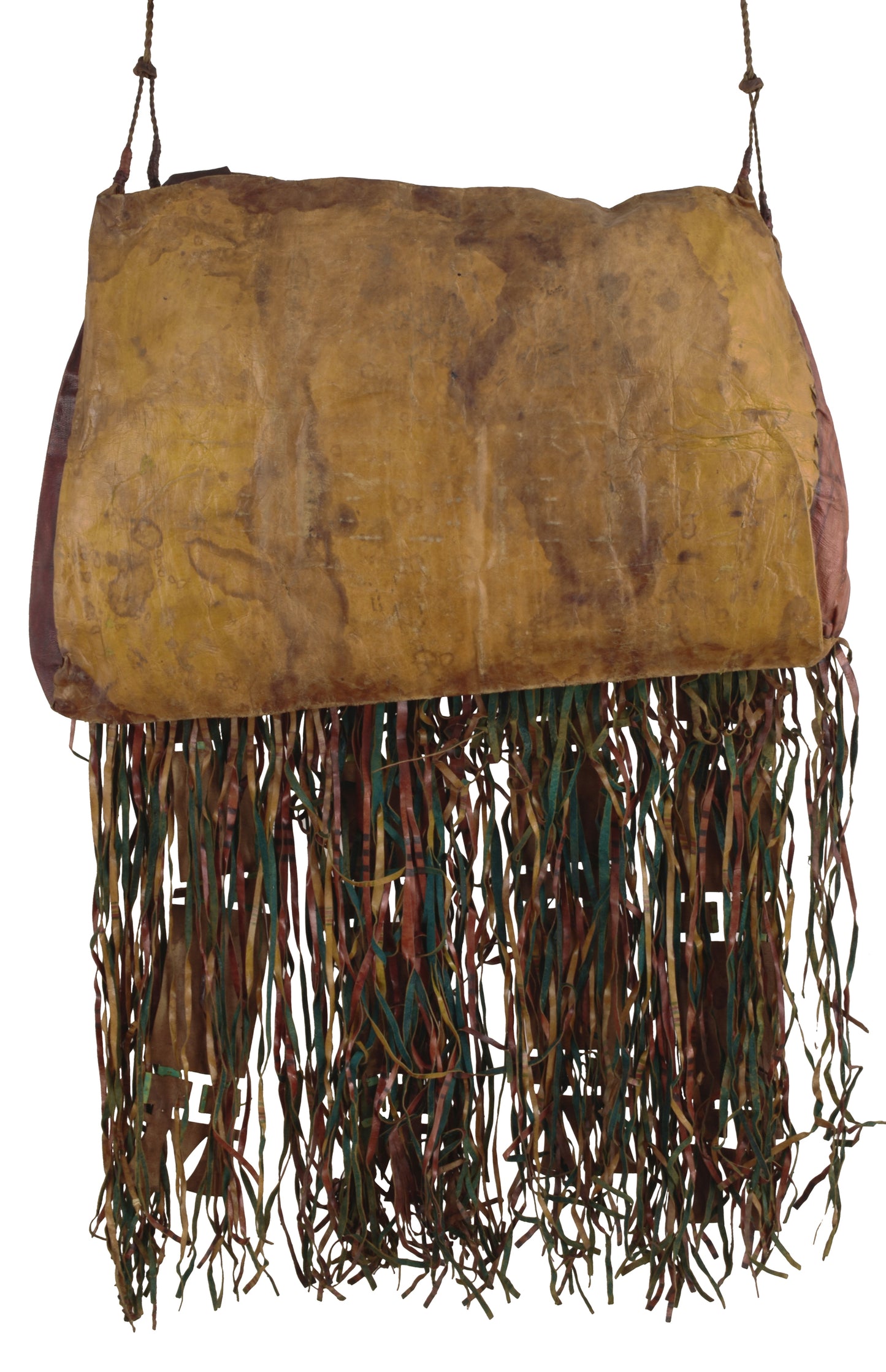 Old African Tuareg leather camel horse bag from Niger Peul Fulani Sahara art - Tribalgh