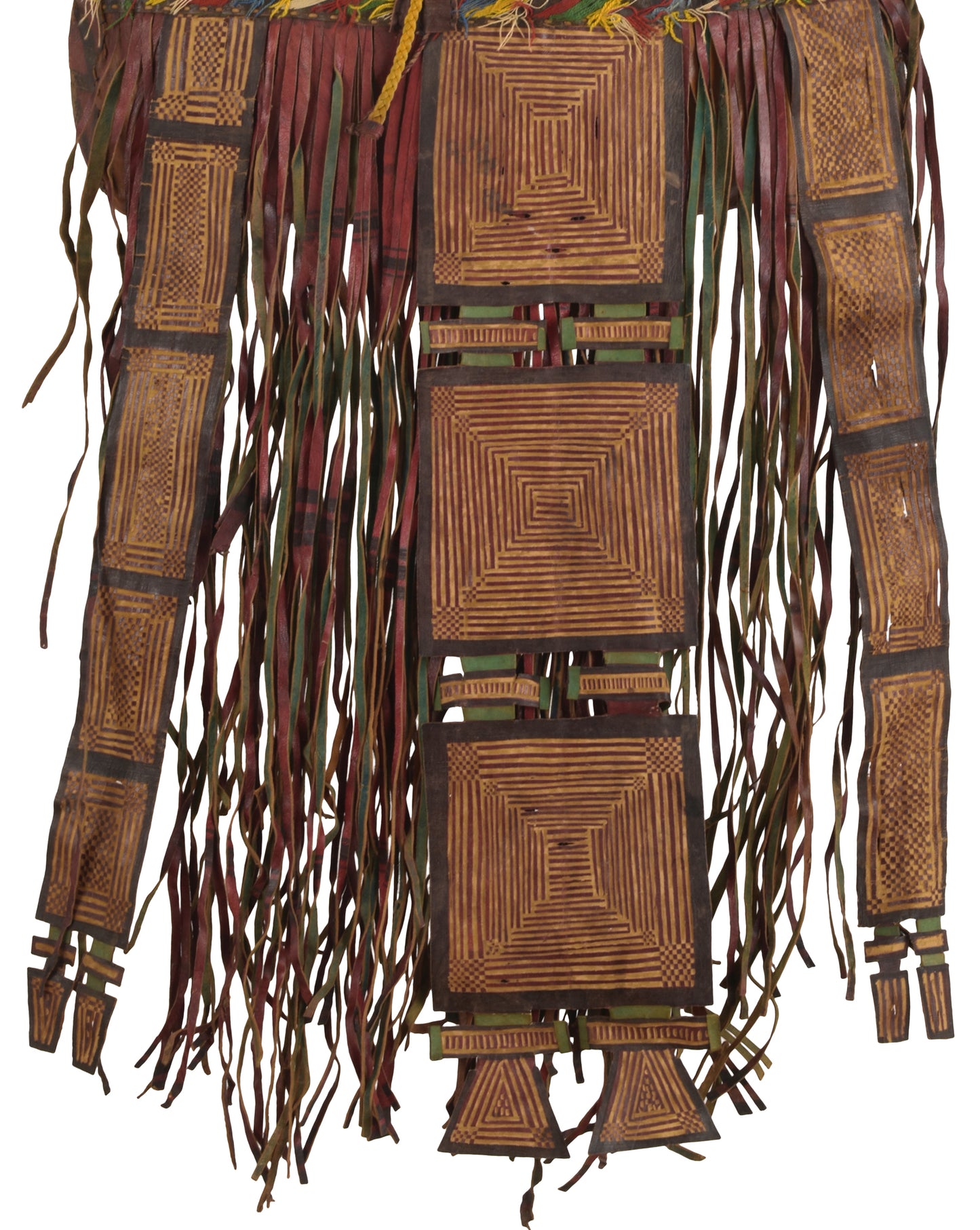 Alte afrikanische Tuareg-Kamelledertasche aus Niger Peul Fula Art - näherer Winkel