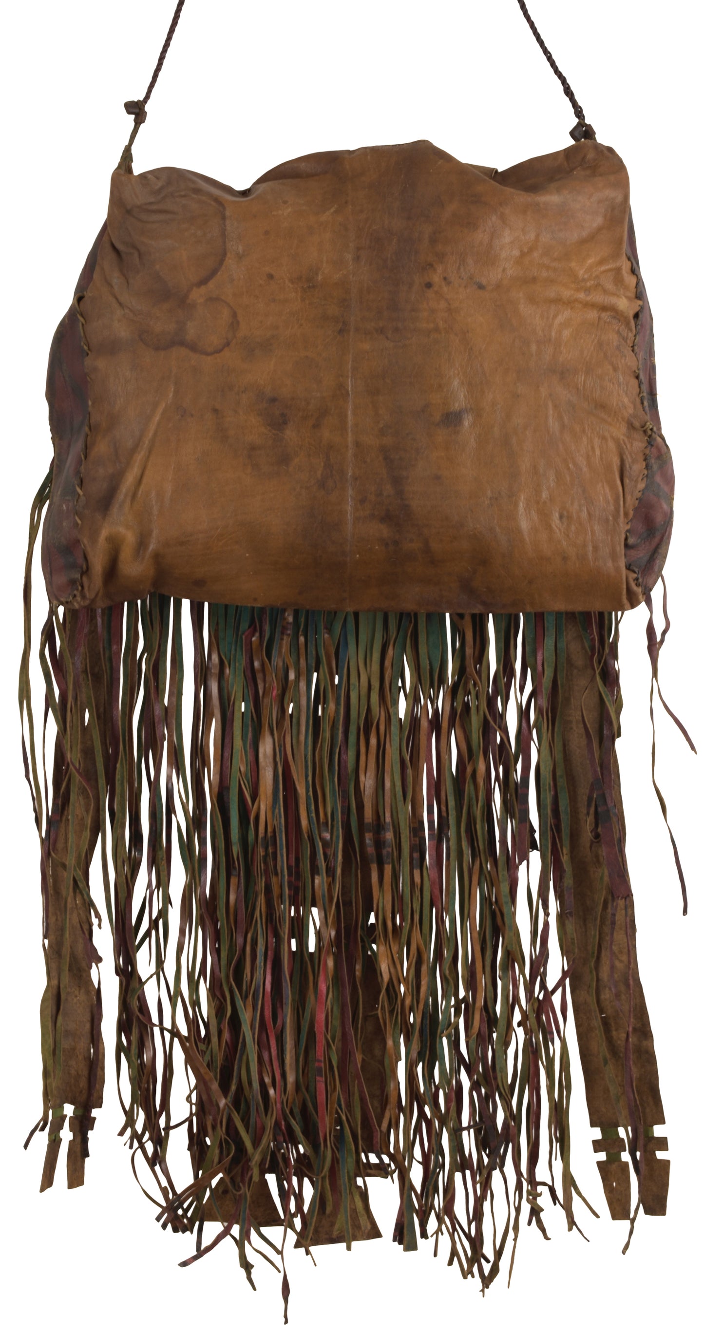 Alte afrikanische Tuareg-Kamelledertasche aus Niger Peul Fula Art - Pinselstrich-Detail