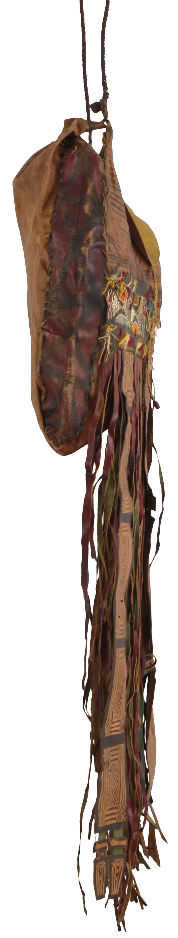 Alte afrikanische Tuareg-Kamelledertasche aus Niger Peul Fula Art - Nahaufnahme