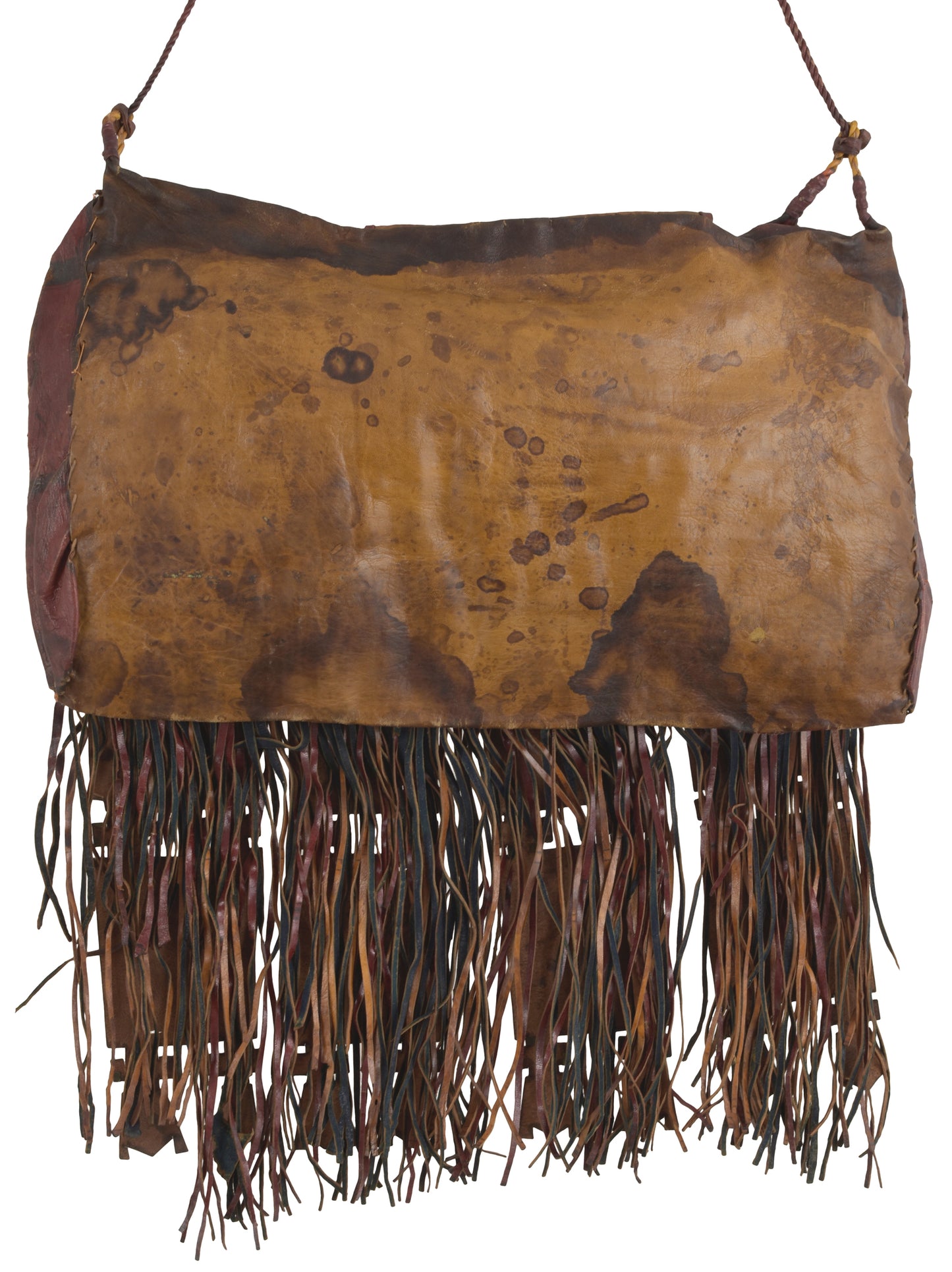 Alte afrikanische Tuareg Leder Kamel Tasche Niger Nigeria Peul Fula Sahara Kunst - vergrößerte Detailansicht