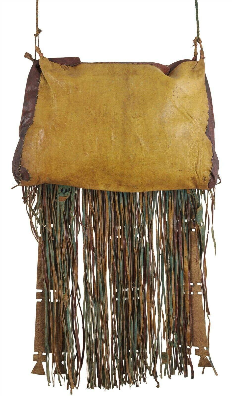 Old African Tuareg leather camel horse bag from Niger Peul Fulani Sahara art - Tribalgh