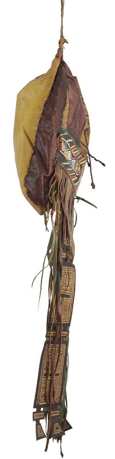 Old African Tuareg leather camel horse bag from Niger Peul Fulani Sahara art - Tribalgh