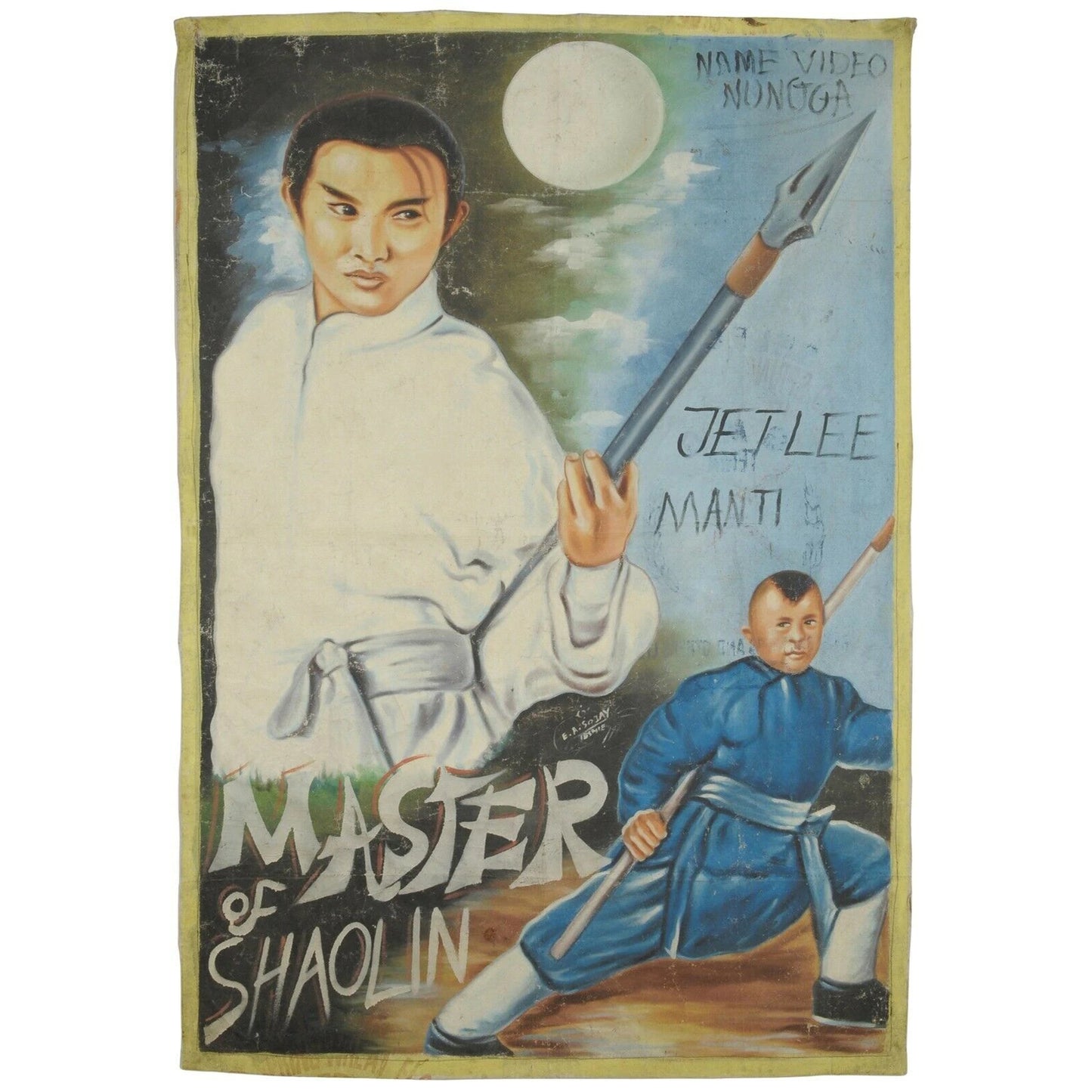 Ghana Affiche de film peinte à la main Cinéma africain Wall Art MASTER OF SHAOLIN - Tribalgh