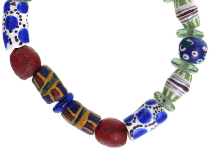 Braccialetto cerimoniale del commercio africano di Krobo perline fatte a mano in polvere di vetro riciclato - Tribalgh