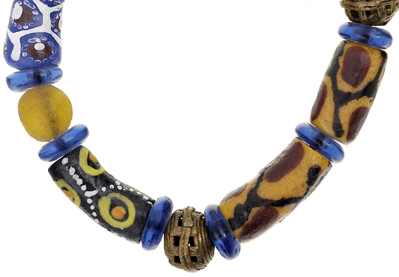 Krobo perlas de vidrio en polvo Ashanti latón cera perdida joyería étnica africana hecha a mano - Tribalgh