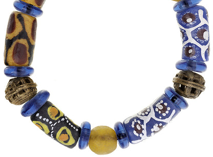 Krobo polvere di vetro perline Ashanti ottone cera persa gioielli etnici africani fatti a mano - Tribalgh