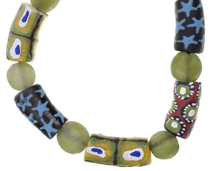 Африканские бусины ручной работы из пудры из стекла Кробо церемониальный браслет с этническими украшениями - Tribalgh