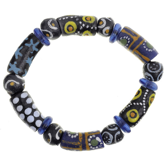 Krobo Perlen recyceltes Glaspulver Afrikanischer ethnischer Handel Armband Ghana Schmuck - Tribalgh