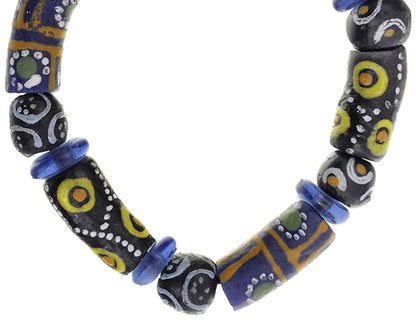 Krobo beads recycled glass powder African trade ethnic bracelet Ghana jewelry - Tribalgh