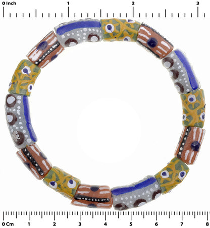 Afrikanischer Handel recycelte Perlen Pulverglas Krobo gestrecktes Armband Ghana ethnisch - Tribalgh