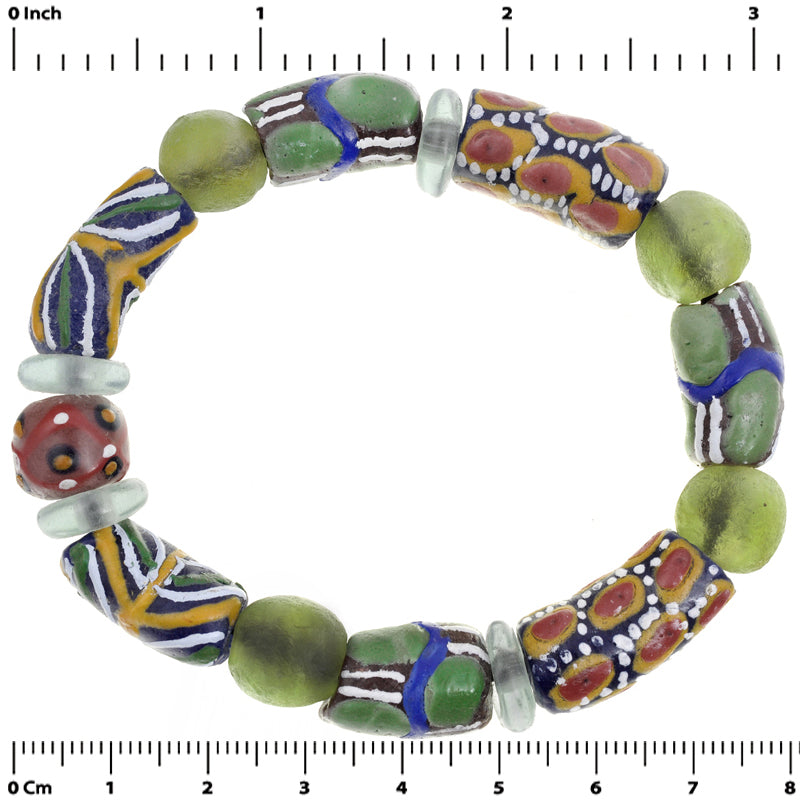 Glass Beads African powder glass trade beads Krobo Ghana recycled new bracelet - Tribalgh