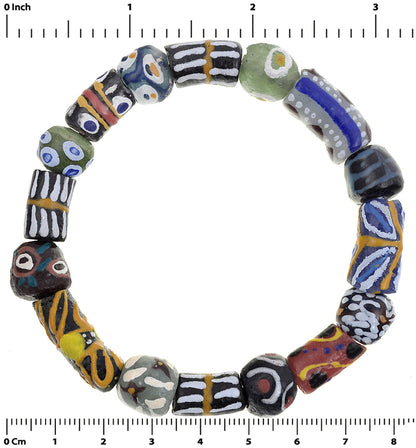 New recycled glass beads African powder glass trade beads Krobo Ghana bracelet - Tribalgh