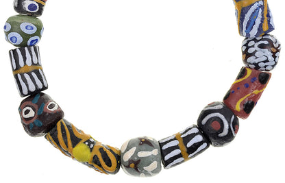 New recycled glass beads African powder glass trade beads Krobo Ghana bracelet - Tribalgh