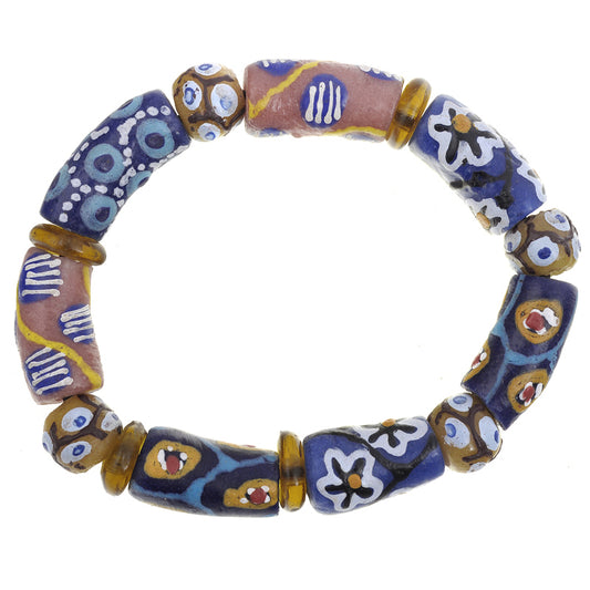 Krobo recycled glass Beads African powder glass trade beads Ghana bracelet new - Tribalgh