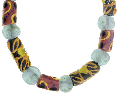Beads Ghana African powder glass trade beads Krobo recycled glass bracelet new - Tribalgh