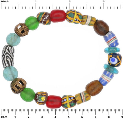 African glass beads brass handmade jewelry tribal bracelet - Tribalgh