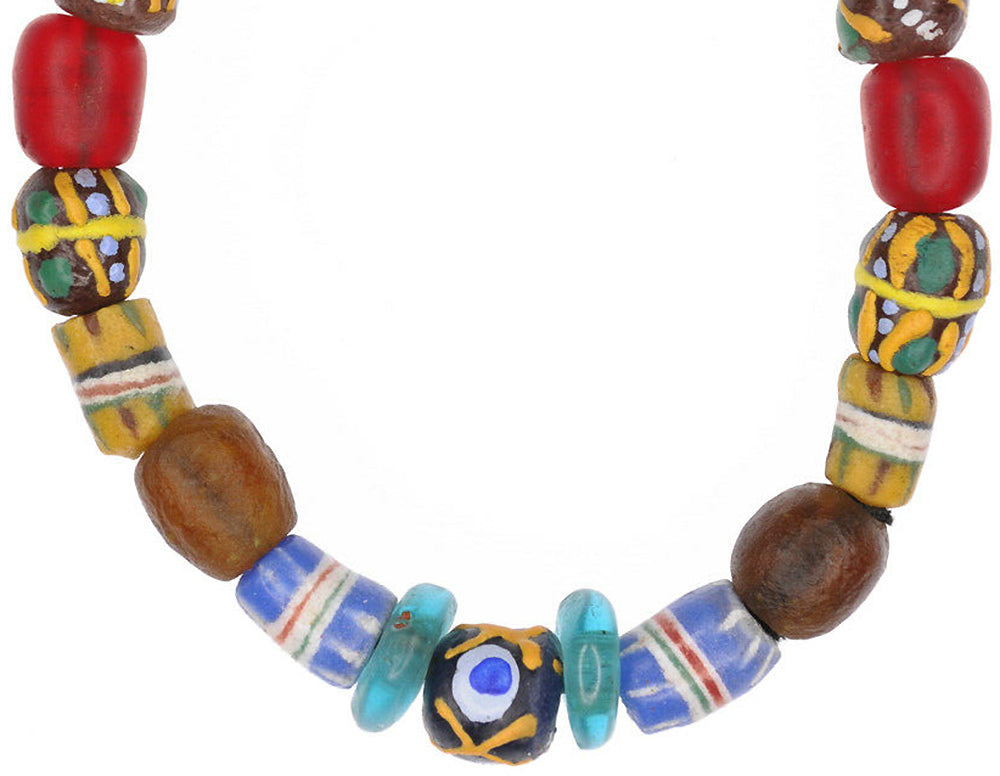 African glass beads brass handmade jewelry tribal bracelet - Tribalgh