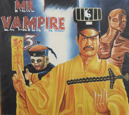 Poster del cinema del film Ghana Pittura a olio Folk outsider Arte pittura a mano MR VAMPIRE 3 - Tribalgh