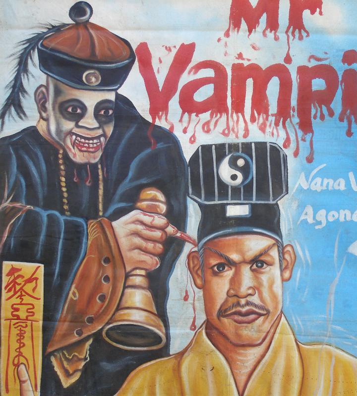 Ghana Movie Posters MR VAMPIRE handbemalte afrikanische Wandkunst SD-14658