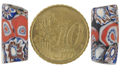 Antike venezianische Handelsperlen Millefiori Glas Paar - Tribalgh