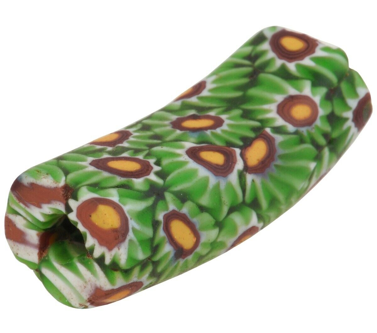 African trade bead Venetian Millefiori glass elbow - Tribalgh