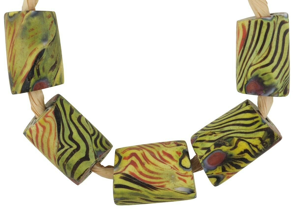 Βενετσιάνικο millefiori γυάλινες χάντρες αντίκες μωσαϊκό Murano Αφρικανικό εμπόριο - Tribalgh