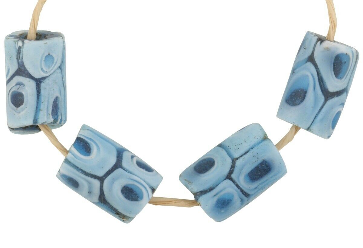 Antique African trade beads old Millefiori Venetian glass mosaic Murano rare - Tribalgh