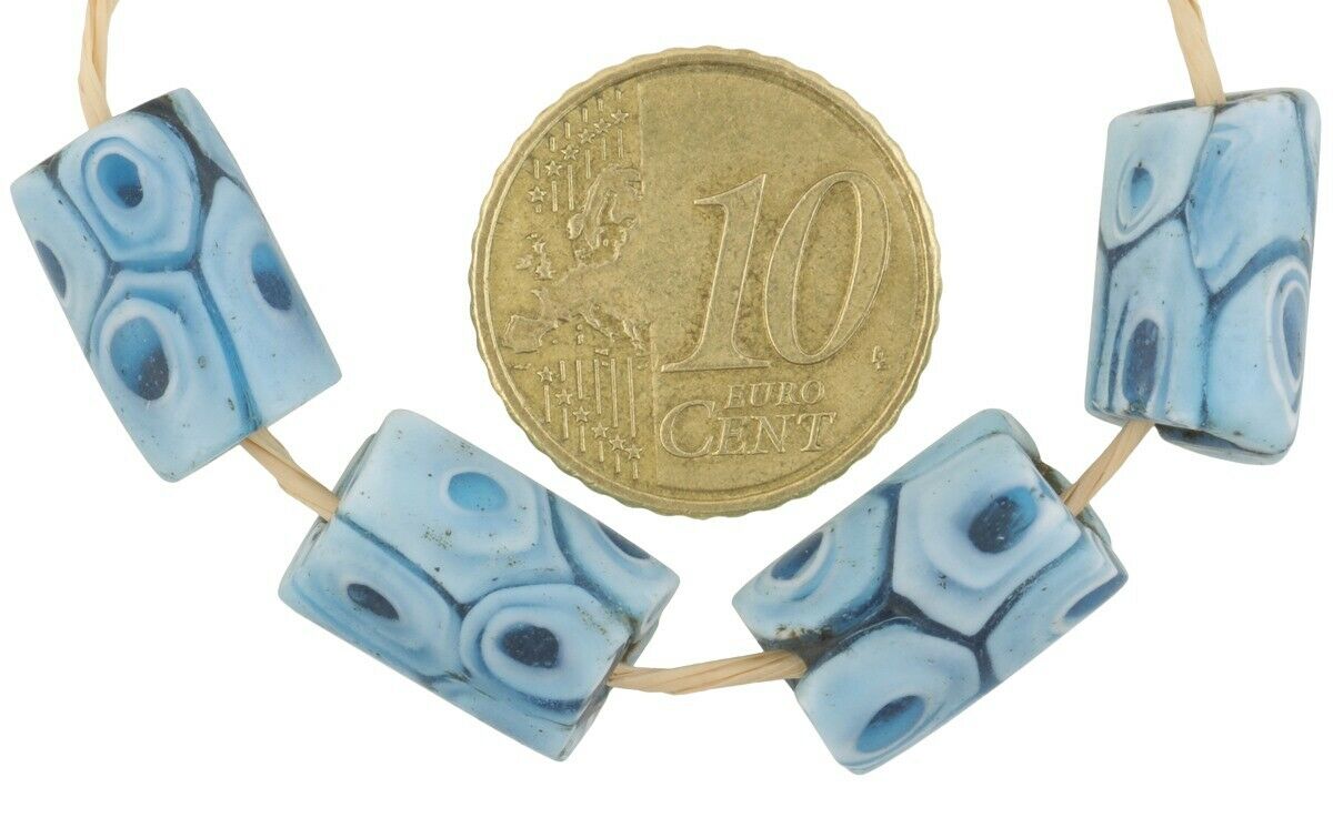 Antique African trade beads old Millefiori Venetian glass mosaic Murano rare - Tribalgh