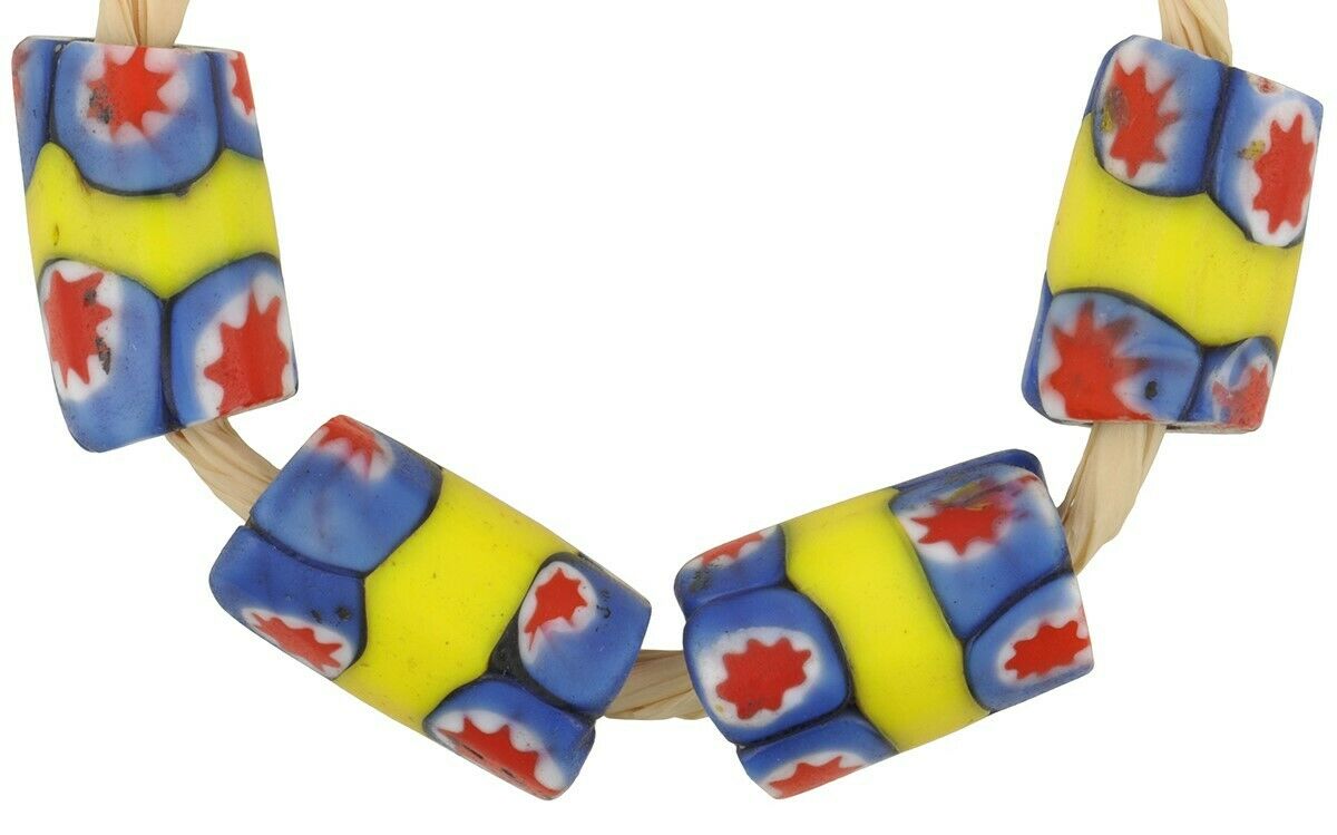 Antike afrikanische Handelsperlen alte Millefiori venezianisches Glas Murano - Tribalgh
