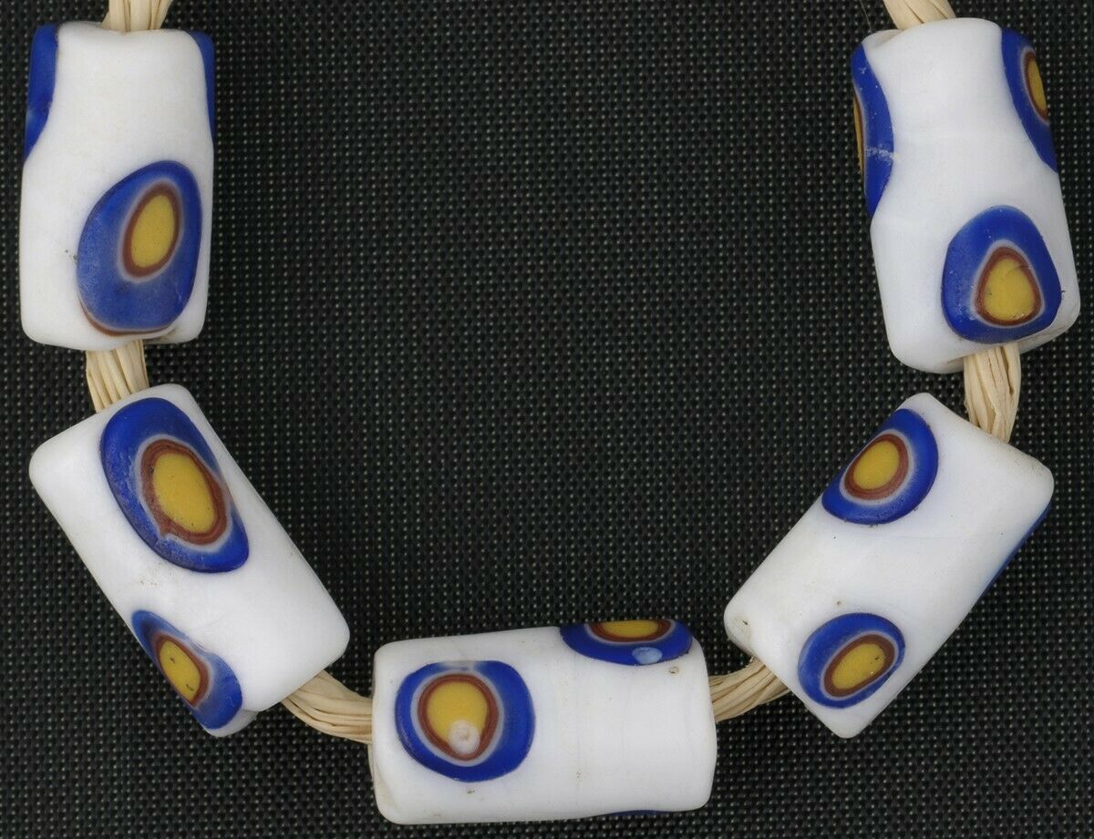 African trade beads antique millefiori Venetian glass Murano mosaic - Tribalgh