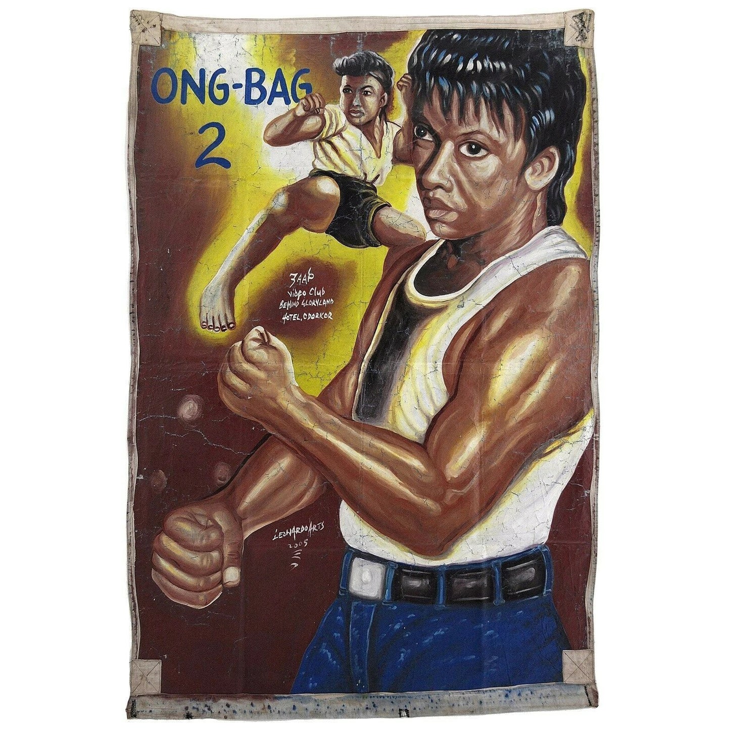 Cartel de película de cine de Ghana arte marginal africano pintado a mano ONG BAG 2 - Tribalgh