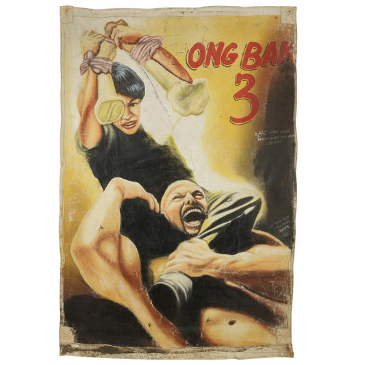 Affiche peinte à la main Film Cinéma Ghana Peinture à l'huile africaine art populaire Ong Bag 3 - Tribalgh