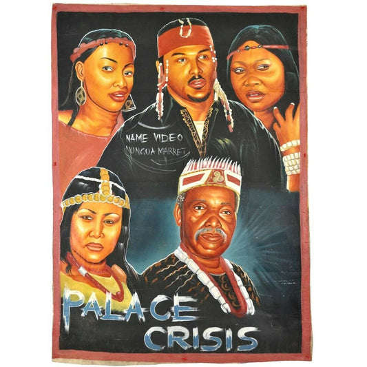 Αφίσα ταινίας κινηματογράφου Γκάνα Αφρικανική ελαιογραφία ζωγραφισμένη στο χέρι PALACE CRISIS - Tribalgh