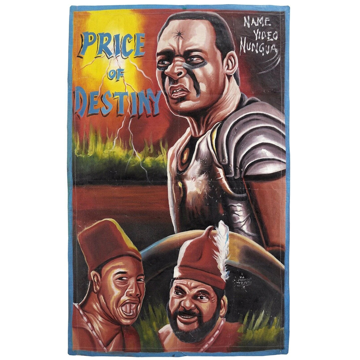 Cartel de película de Ghana pintura al óleo africana arte de cine pintado a mano PRECIO DEL DESTINO - Tribalgh