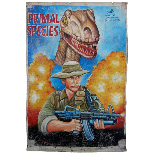 Ghana Movie Posters PRIMAL SPECIES dipinto a mano arte della parete africana SD-14488