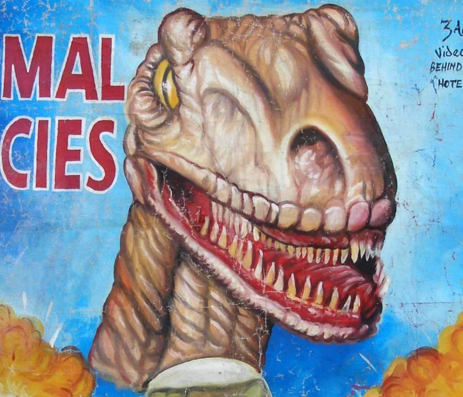 Primal species movie poster hand painted in Ghana West Africa for the local cinema art details