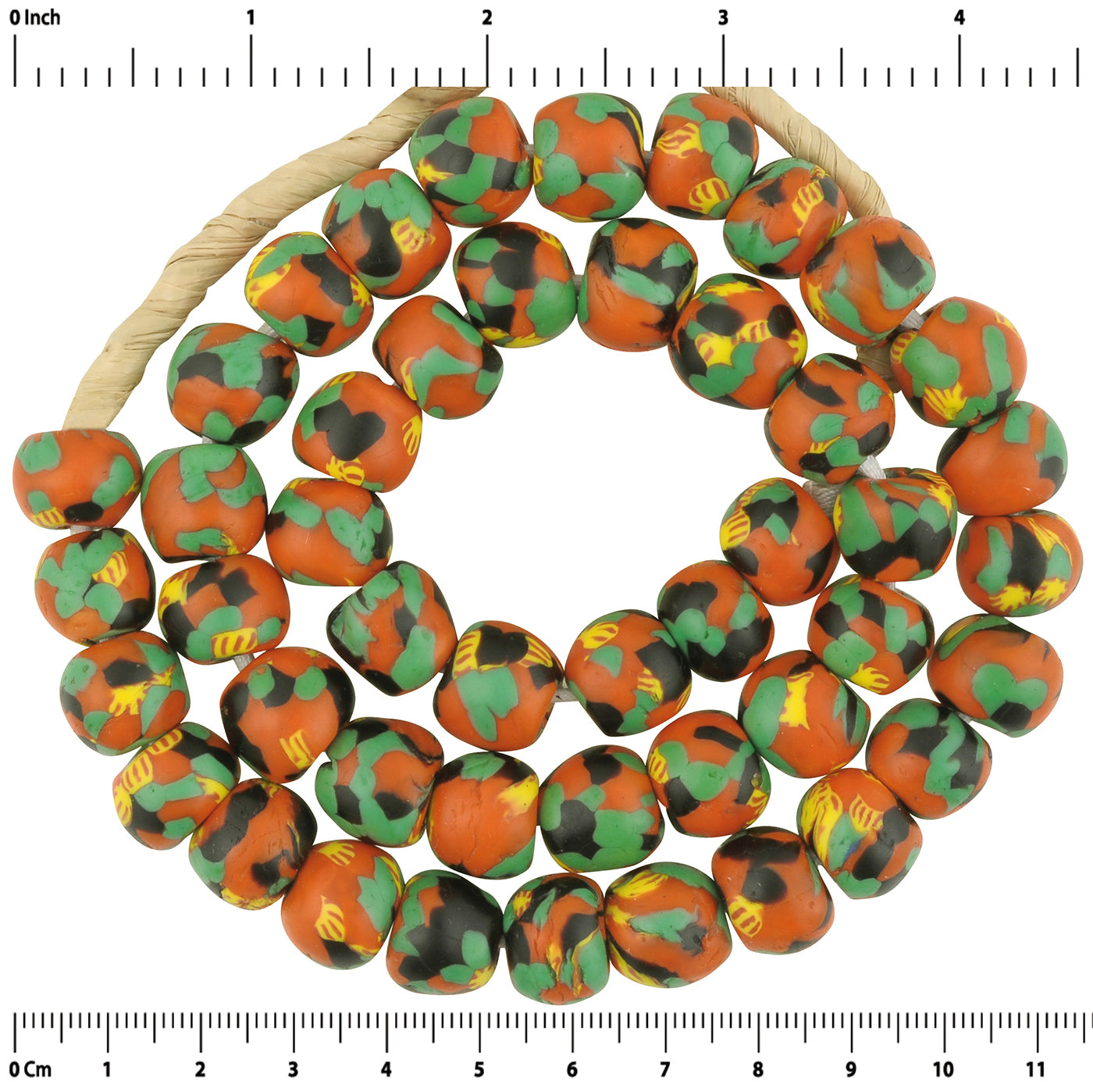African recycled beads handmade Ghana necklace tumbled glass - Tribalgh