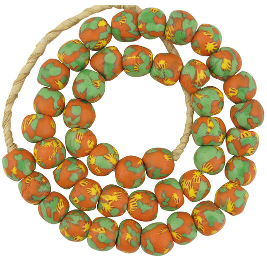 African Beads vidrio fundido reciclado collar tribal africano Ghana caído - Tribalgh