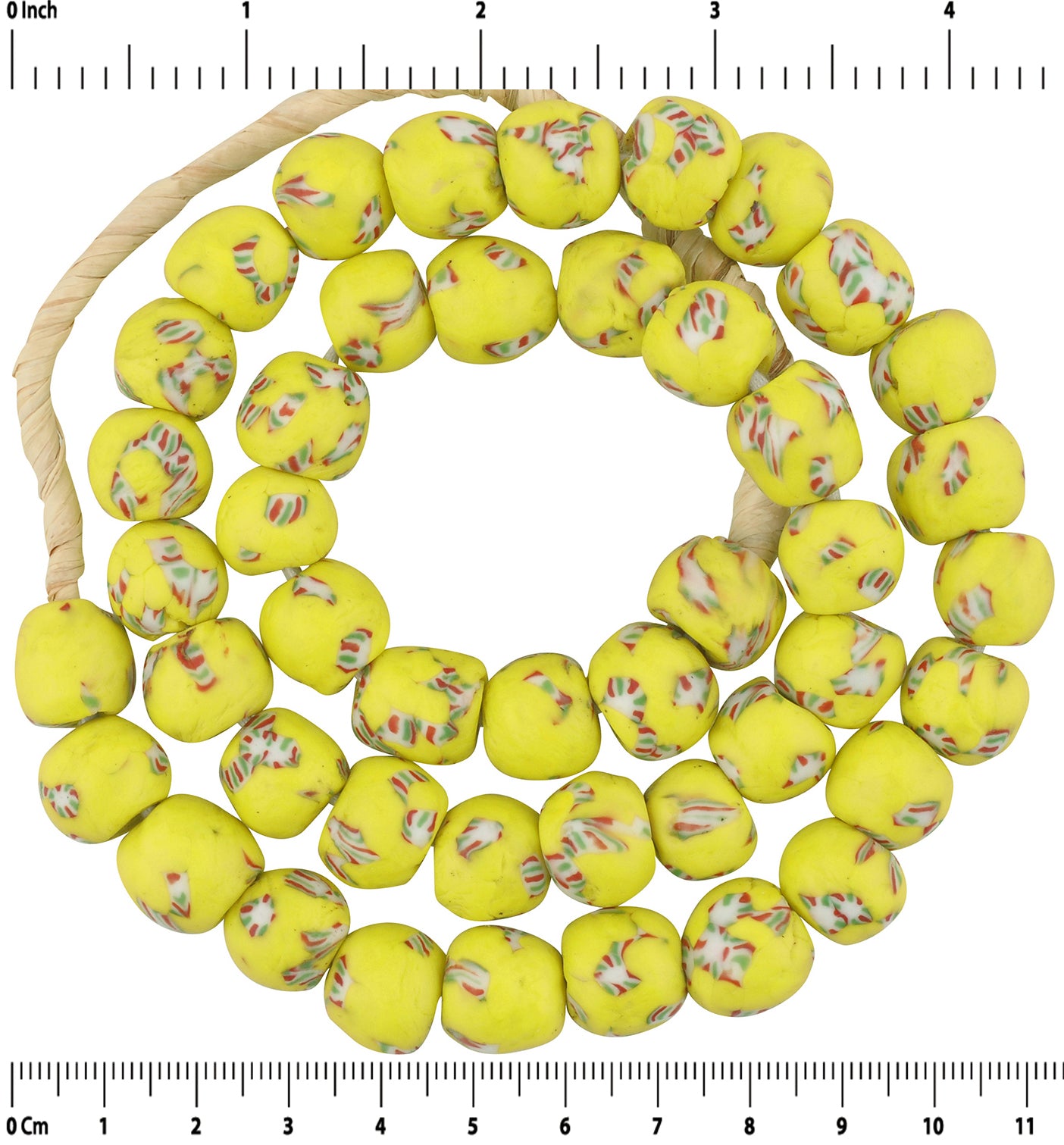 African recycled Beads fused glass African handmade Ghana tumbled - Tribalgh