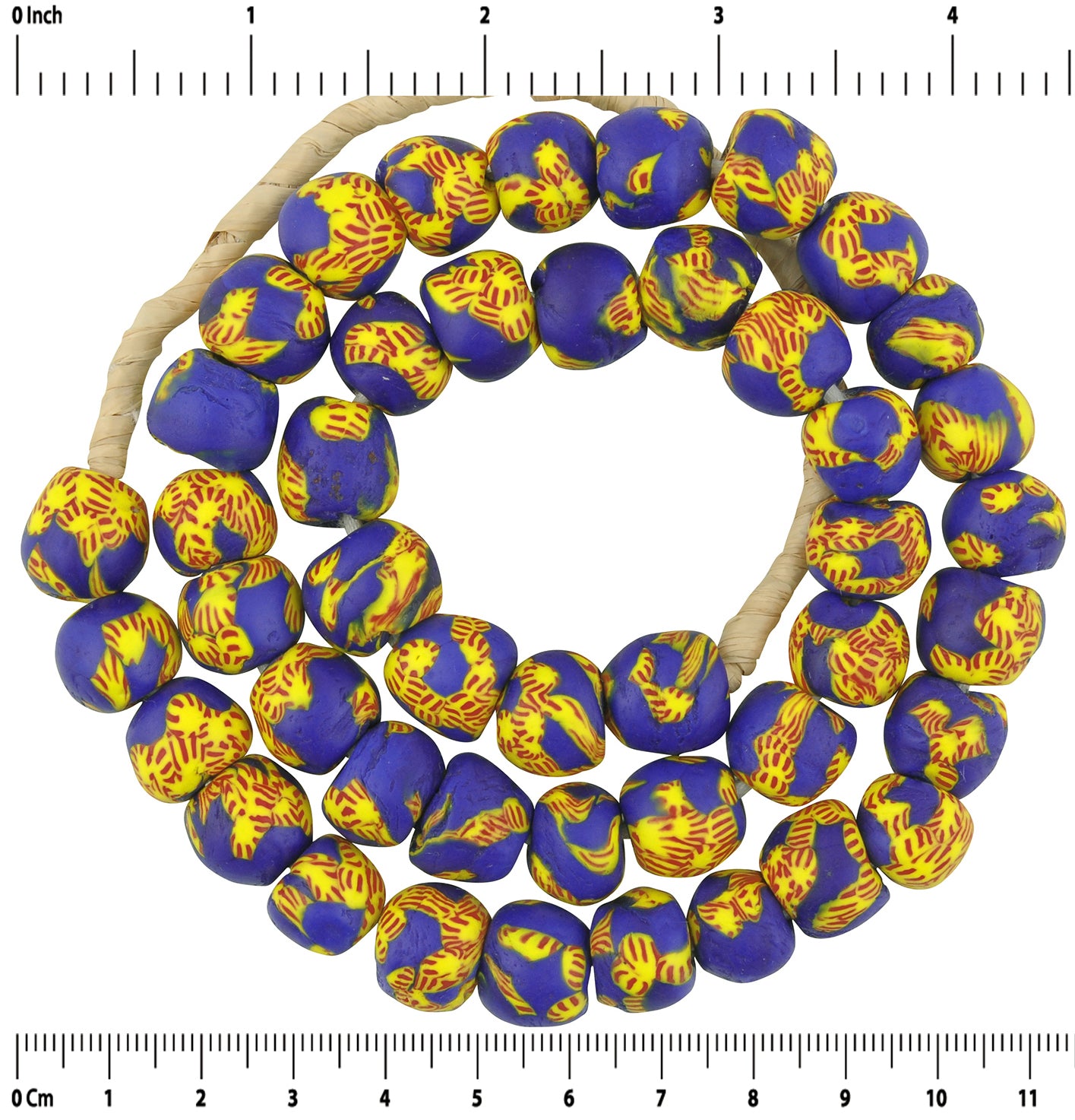 Recycled Beads Fused glass handmade African tribal necklace tumbled - Tribalgh
