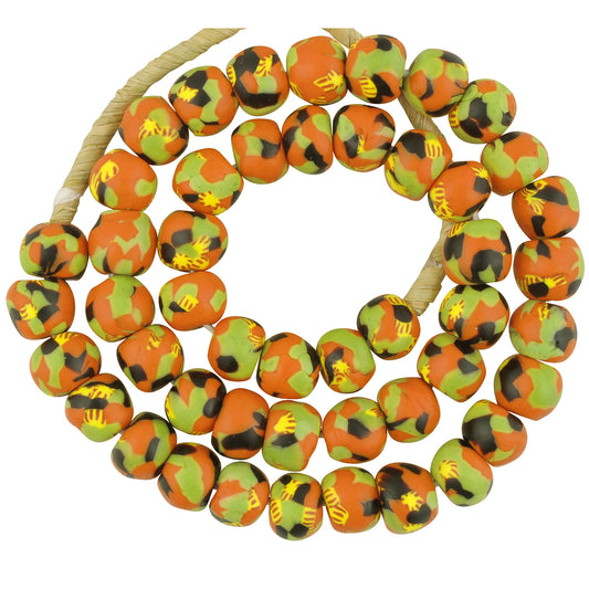 Recycled glass fused seed beads Krobo African necklace Ghana tumbled - Tribalgh