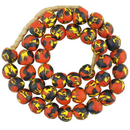 Krobo recycled glass seed beads African tribal handmade Ghana tumbled