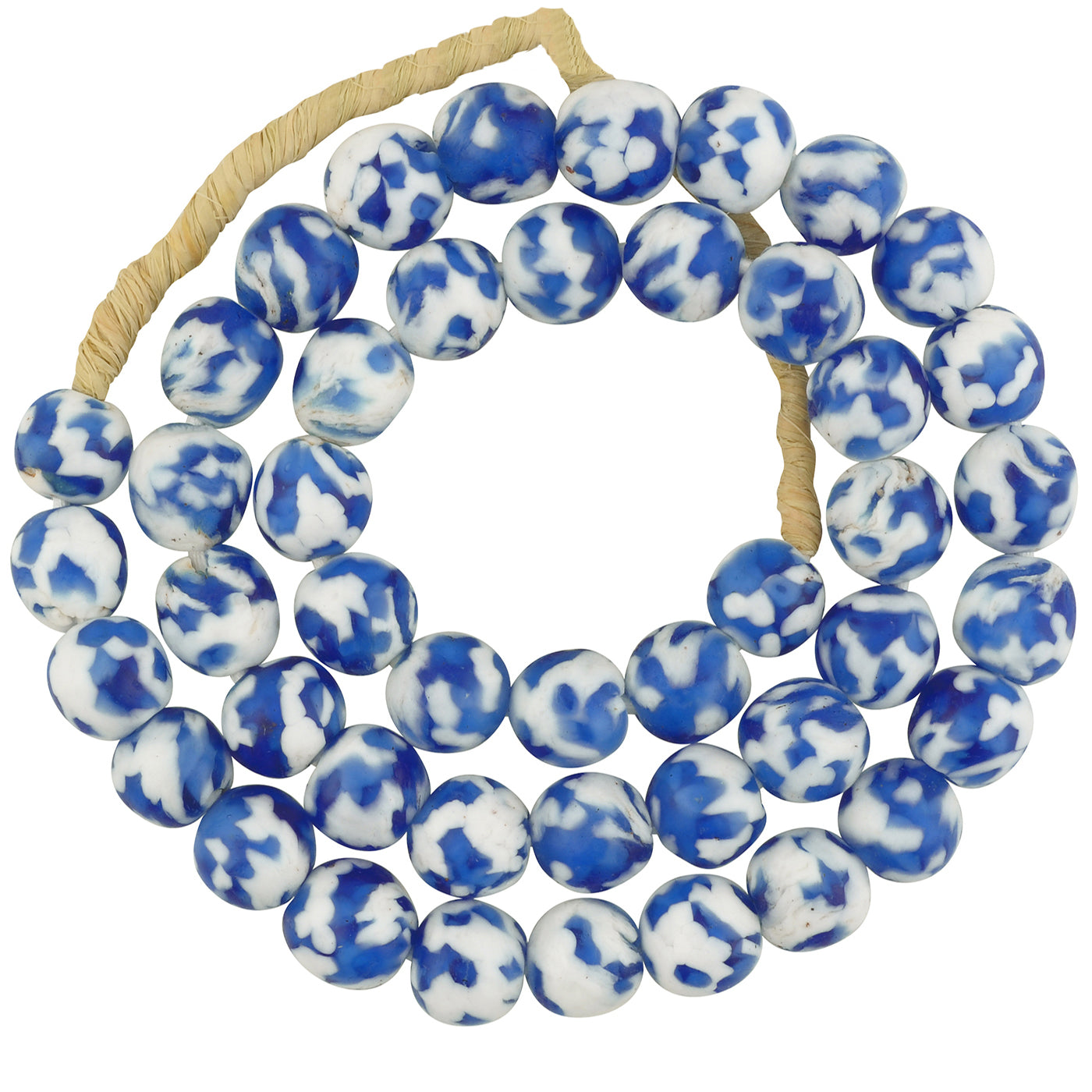 Krobo recycled glass seed beads handmade Ghana necklace African