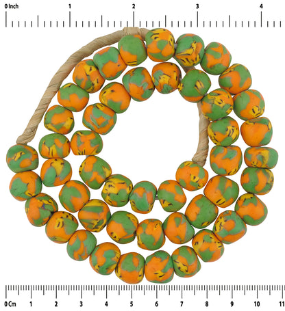 Handmade glass recycled seed beads tumbled African tribal Ghana