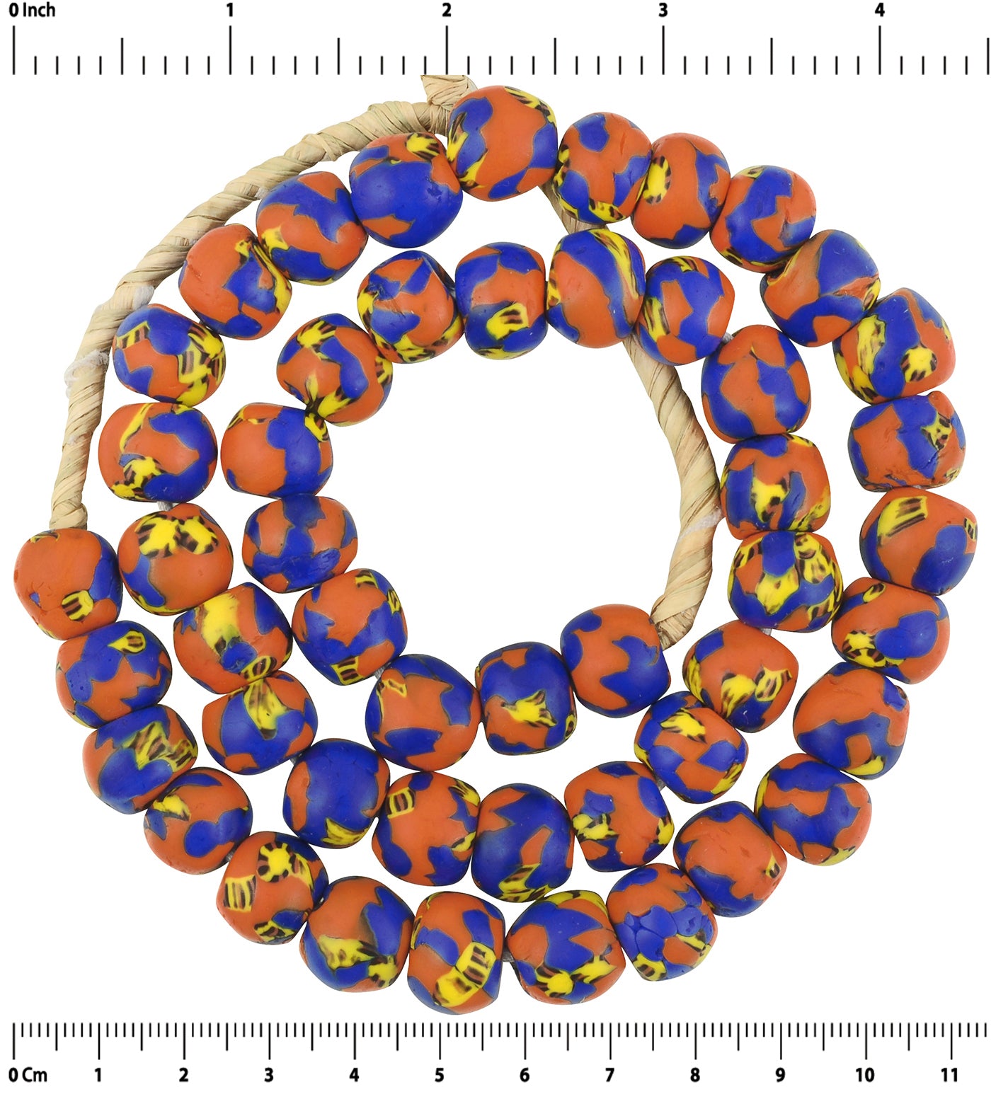 Handgemachte Perlen aus recyceltem Glas Ghana Stammes-Halskette Trommelschmuck - Tribalgh