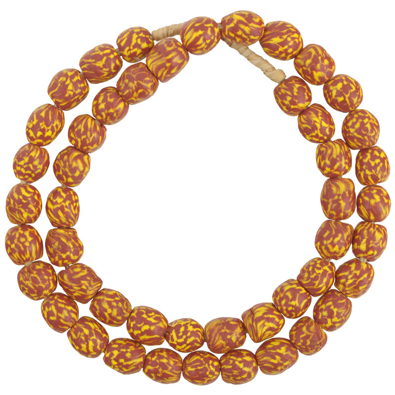 Afrikanische Handelsperlen: Ghanaische Glasschmelzperlen, 10–11 mm