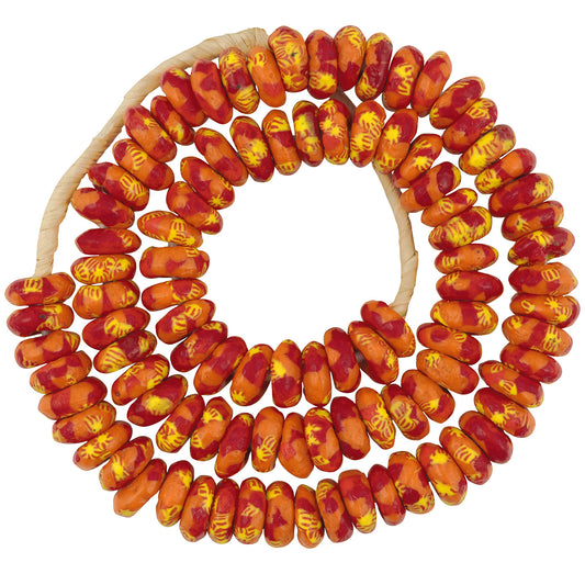 Collar africano de Ghana hecho a mano con discos de perlas de pony reciclados - Tribalgh